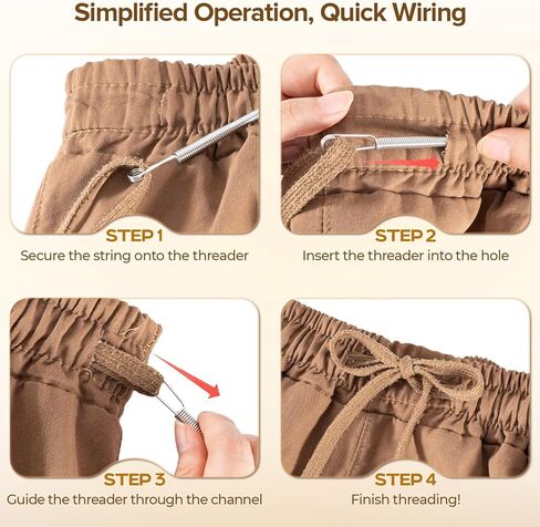 Luxify 3 Pack Elastic Drawstring Threader Tool, Easy Drawstring Replacement for Fits Sweatpants, Hoodies & Pants in Kuwait
