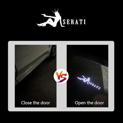 2Pcs Car Door Lights Courtesy LED Projector Lamps Accessories Compatible With Levante 2016-2023 Grecale 2022-Present (Picture 1, Levante 2016-2023) in Kuwait