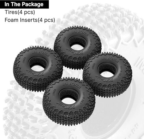 INJORA 44 * 16mm 0.7" XHX Pin Tires for 1/30 Axial SCX30 (T7030) in Kuwait