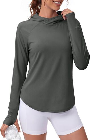 MAGCOMSEN Women's UPF 50+ Sun Protection Hoodie Long Sleeve Lightweight Quick Dry Shirt Athletic Outdoor Fishing Hiking in Saudi Arabia