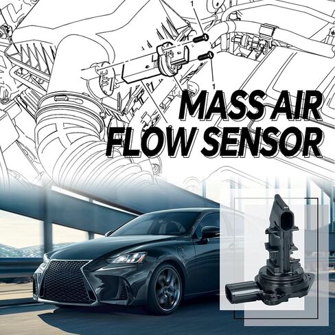 Mass Air Flow Sensor 197500-0020 MAF Compatible with Lexus RX350/RX450h(2016-2017) LC500h(2018) Toyota Tacoma (2016-2017) Sienna(2017) Camry/C-HR(2018) Replaces AF10658 22204-75040 in Kuwait