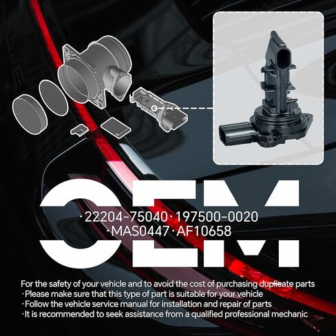 Mass Air Flow Sensor 197500-0020 MAF Compatible with Lexus RX350/RX450h(2016-2017) LC500h(2018) Toyota Tacoma (2016-2017) Sienna(2017) Camry/C-HR(2018) Replaces AF10658 22204-75040 in Kuwait