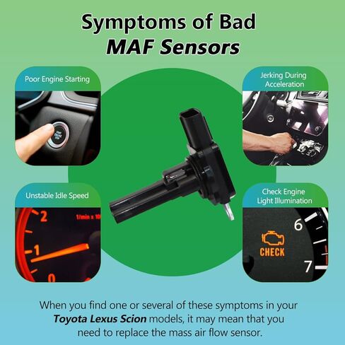 Mass Air Flow Sensor 22204-31020 MAF Sensor Compatible with 2005-2015 Toyota Avalon Camry Corolla Highlander RAV4 Lexus ES350 Replaces OE# 2220431010 222040H010 in Kuwait