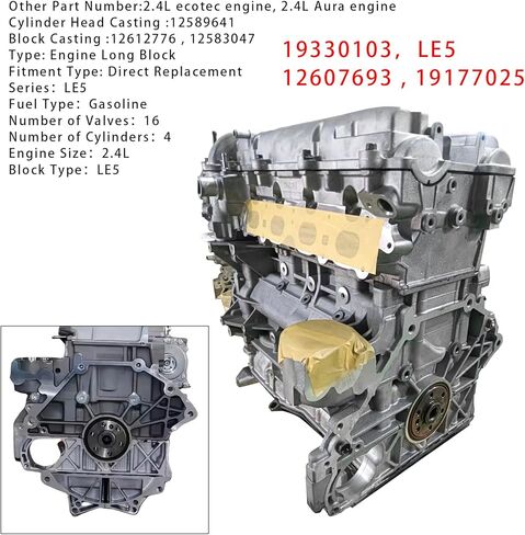 LE5 Engine Assembly Long Block CA-Emission, For OPT NU6, with For PZEV, for AURA 09 2.4L, VIN B (8th digit, opt LE5), For G6 09/10 2.4L (VIN B, 8th digit, opt LE5) in Kuwait