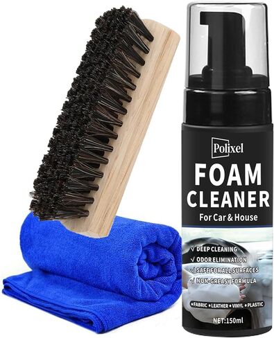Car Interior Foam Cleaner - Powerful Waterless Carpet Upholstery & Seat Stain Remover for Leather, Fabric, Vinyl - Auto Detailing Spray with Brush Safe for All Cars - 5oz / 150ml in Kuwait