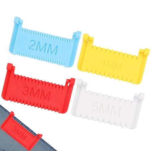 4Pcs Edge Stitch Lock & Sewing Gauge, 2mm/3mm/4mm/5mm Stitch Needle Guide for Hand Sewing, Clip-On Quilting Ruler Straight Even Needle Gauge Templates Tool for Embroidery Fabric Patchwork in Kuwait