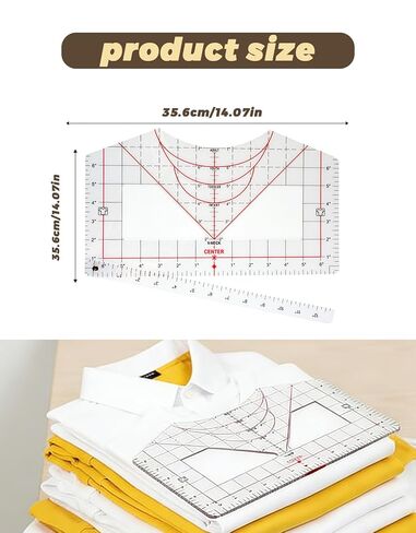 دليل مسطرة تي شيرت للضغط الحراري والفينيل، أداة قياس قميص PVC الشفاف لتوسيط التصميمات على HTV وفراغات التسامي، ومستلزمات وإكسسوارات الخياطة اليدوية in Kuwait