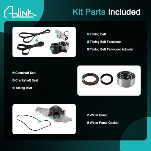 AULINK Timing Belt Kit with Water Pump(3.0 3.2 3.5 3.7L V6) For 2003-2018 Honda Accord Crosstour Pilot Odyssey Ridgeline,For Acura MDX RDX RL TL TSX ZDX,For Saturn Vue TCKWP329 19200RDVJ01 TKH002 in Kuwait
