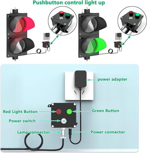 Traffic Light Lamp, Red/Green Traffic Signal with Controller,for Outdoor Garages, Wharf Construction Sites in Kuwait