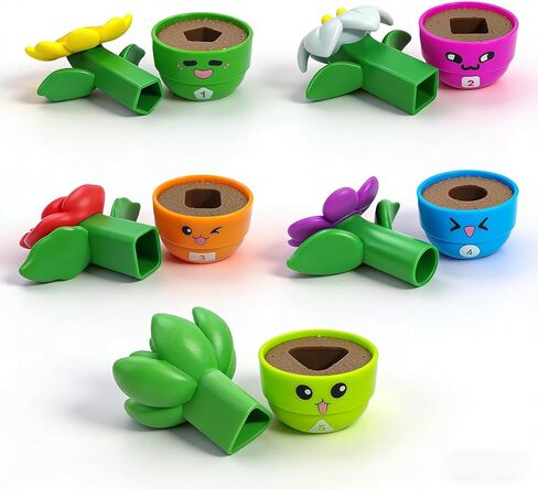 5 Sets Flower Garden Toddler Toys, Kids Gardening Building Toy, Color Shape Sorting & Stacking Game, Montessori Preschool Learning Activities for Toddlers 1 2 3 Year Old in Saudi Arabia