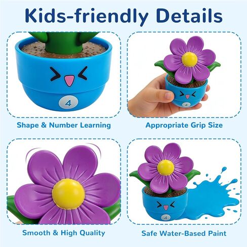 5 Sets Flower Garden Toddler Toys, Kids Gardening Building Toy, Color Shape Sorting & Stacking Game, Montessori Preschool Learning Activities for Toddlers 1 2 3 Year Old in Saudi Arabia