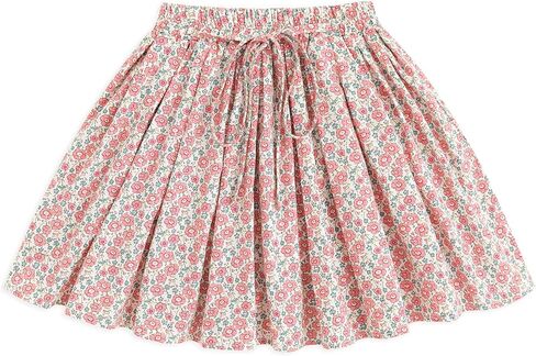 Curipeer Toddler Girls Short Ruffle High Waisted Floral Pleated Skirts 18M-8T in Saudi Arabia