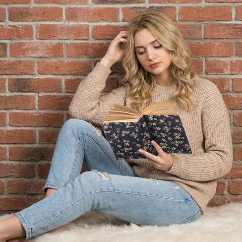 أغلفة الكتب للكتب الورقية، واقي غطاء الكتاب من القماش القابل للتعديل يناسب حجم A5 للأغلفة الورقية لحماية الروايات ذات الغلاف الصلب باللون الأزرق الداكن 5.5 × 8.2 بوصة (أزرق داكن) in Kuwait