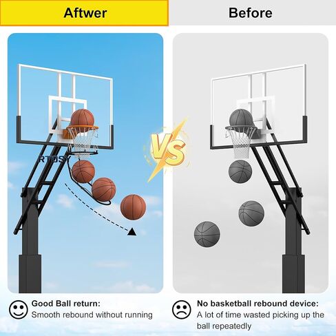 Basketball Return Attachment, Sturdy Metal Basket Ball Return Training Aid, Ideal for Single-Person Outdoor or Indoor Basketball Shooting Training in Saudi Arabia