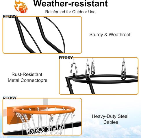 Basketball Return Attachment, Sturdy Metal Basket Ball Return Training Aid, Ideal for Single-Person Outdoor or Indoor Basketball Shooting Training in Saudi Arabia