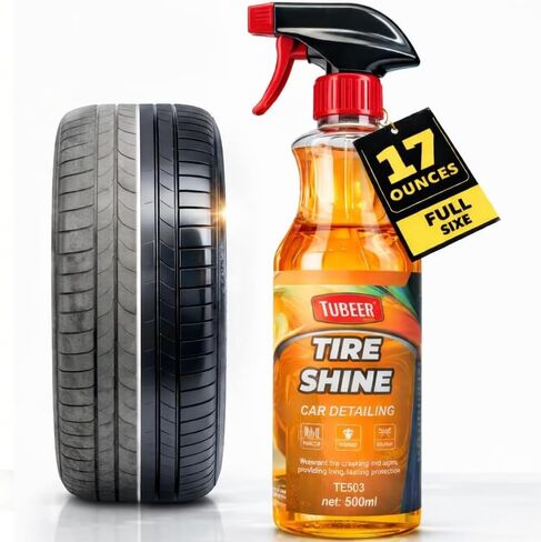 Tire Coating Agent, Extral Glossy Tire & Wheel Shine Spray, Deep Rubber Black Finish & Protectant Long Last Shine & Sealeant Coating for Car, SUV, Trucks-Back to Showroom Look-500ml in Kuwait