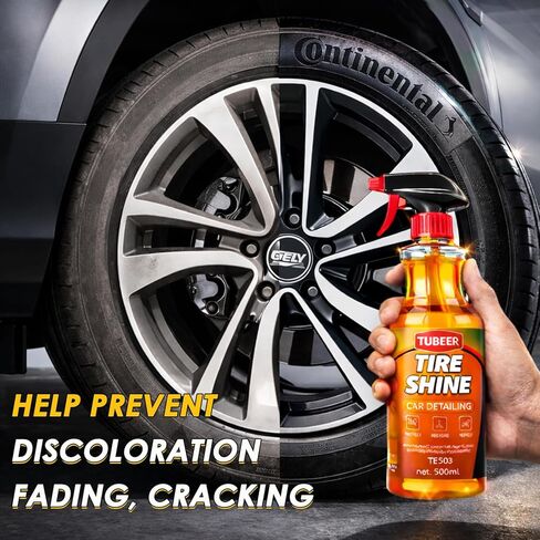Tire Coating Agent, Extral Glossy Tire & Wheel Shine Spray, Deep Rubber Black Finish & Protectant Long Last Shine & Sealeant Coating for Car, SUV, Trucks-Back to Showroom Look-500ml in Kuwait