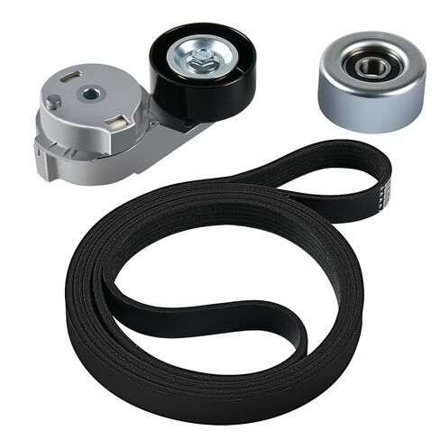 Tecoom Engine Timing Serpentine Belt Drive Component Kit Belt Tensioner Pulley with Idler Pulley Compatible with Jeep Wrangler 2000-2006, Grand Cherokee 1999-2004, 90K38163 in Kuwait
