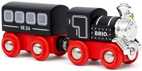 قطار BRIO World Special Edition Train 2026 - إصدار محدود من قطعتين قطار بخاري خشبي - تصميم قابل للجمع - يعمل مع جميع مجموعات السكك الحديدية العالمية - للأطفال من سن 3 سنوات فما فوق in Kuwait