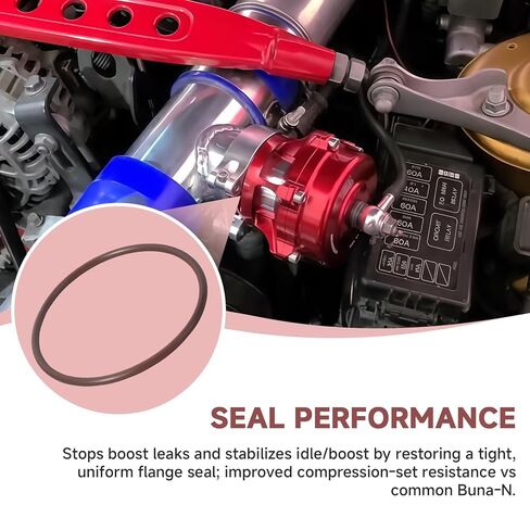 2 حزمة 57 × 2.5 مم سدادة دائرية متوافقة مع TiAL Q 50 مم BOV متوافقة أيضًا مع استبدال صمام تفجير منفذ السباق Turbosmart لنظام تخفيف ضغط الشاحن التوربيني in Kuwait