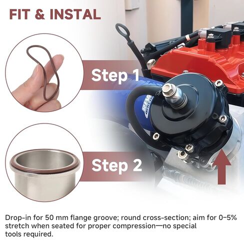2 حزمة 57 × 2.5 مم سدادة دائرية متوافقة مع TiAL Q 50 مم BOV متوافقة أيضًا مع استبدال صمام تفجير منفذ السباق Turbosmart لنظام تخفيف ضغط الشاحن التوربيني in Kuwait