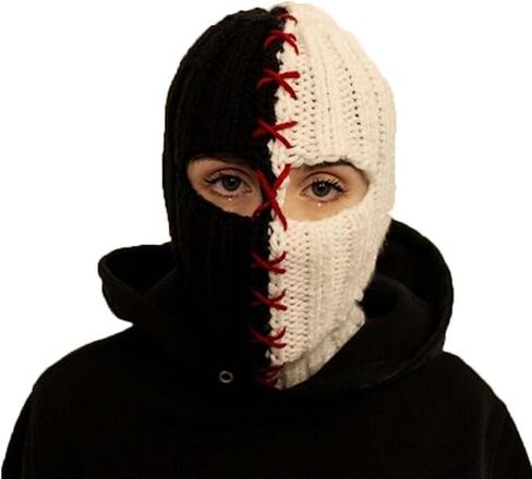 Knitted Ski Mask Motorcycle Balaclavas Hat Halloween Costume Full Face Mask Cover Hood Faceless Skull Masks Cosplay Party Knit Spandex Skiing Headwear Beanies Hats Black in Kuwait