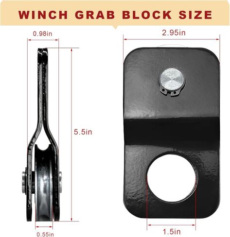 8000 LBS Capacity Winch Snatch Block, Heavy Duty Recovery Winch Pulley for Synthetic Rope & Steel Cable, Universal Off-Road Towing Pulley Block for Truck ATV UTV SUV in Kuwait