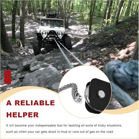 8000 LBS Capacity Winch Snatch Block, Heavy Duty Recovery Winch Pulley for Synthetic Rope & Steel Cable, Universal Off-Road Towing Pulley Block for Truck ATV UTV SUV in Kuwait