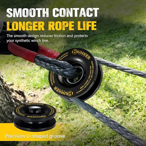 BUNKER INDUST Recovery Ring 66,000 lbs, Winch Snatch Block Pulley Towing Ring for Synthetic Rope & Soft Shackle, Heavy Duty Off-Road Recovery Gear Universal for SUV UTV ATV Truck in Kuwait