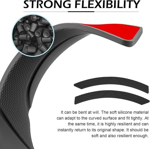 2 PCS Car Wheel Tire Eyebrow Strips, Silicone Anti Collision Fender Protector, 15.75×1.50 inches Bumper Edge Trim Sticker with Rubber Matte Finish, Universal for Most Cars (Black) in Kuwait