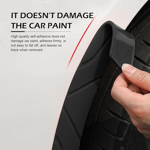 2 PCS Car Wheel Tire Eyebrow Strips, Silicone Anti Collision Fender Protector, 15.75×1.50 inches Bumper Edge Trim Sticker with Rubber Matte Finish, Universal for Most Cars (Black) in Kuwait