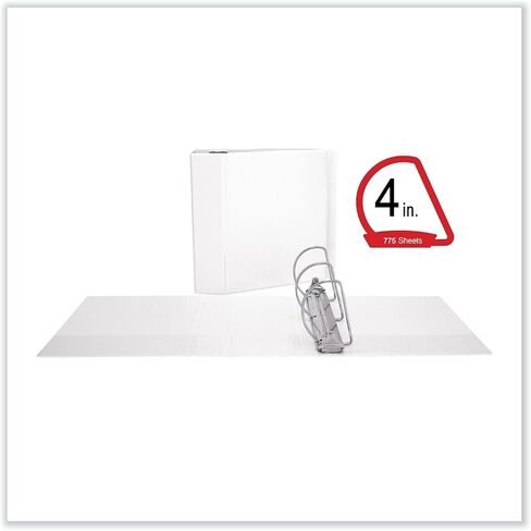 Universal Slant D-Ring Economy View Binder, 4" Capacity, White, UNV20994 in Kuwait