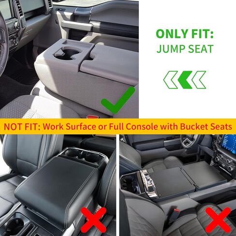 Front Center Seat Headrest Organizer Compatible with 2011-2026 Ford F150 F250 F350 F450 F550 F650 Cup Holder Coin Container Storage Box with Silicone Pads Accessories (Jump Seat Console Only) in Kuwait