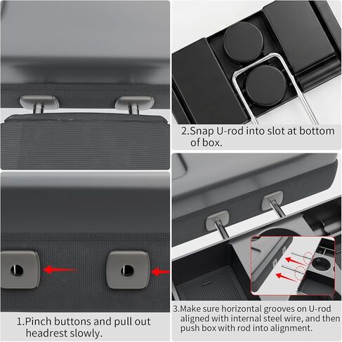 Front Center Seat Headrest Organizer Compatible with 2011-2026 Ford F150 F250 F350 F450 F550 F650 Cup Holder Coin Container Storage Box with Silicone Pads Accessories (Jump Seat Console Only) in Kuwait