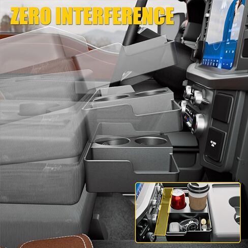 Front Center Seat Headrest Organizer Compatible with 2011-2026 Ford F150 F250 F350 F450 F550 F650 Cup Holder Coin Container Storage Box with Silicone Pads Accessories (Jump Seat Console Only) in Kuwait