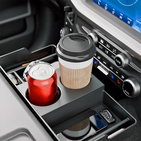 Front Center Seat Headrest Organizer Compatible with 2011-2026 Ford F150 F250 F350 F450 F550 F650 Cup Holder Coin Container Storage Box with Silicone Pads Accessories (Jump Seat Console Only) in Kuwait