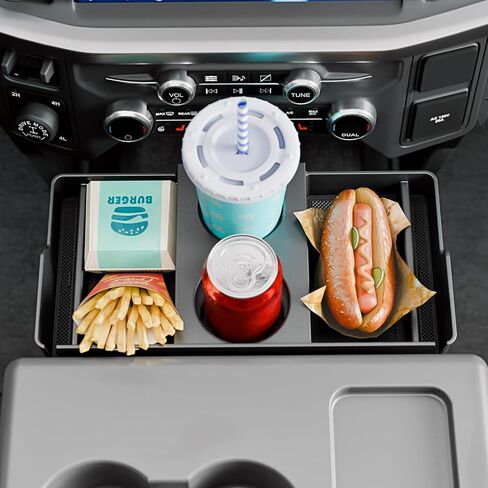 Front Center Seat Headrest Organizer Compatible with 2011-2026 Ford F150 F250 F350 F450 F550 F650 Cup Holder Coin Container Storage Box with Silicone Pads Accessories (Jump Seat Console Only) in Kuwait