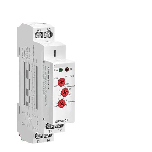 1 قطعة GRW8 Din السكك الحديدية التحكم في درجة الحرارة التتابع 16A واسعة النطاق الجهد التيار المتناوب/DC24-240V مع مستشعر مقاوم للماء in Kuwait