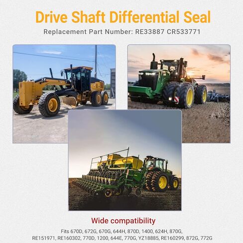 الختم التفاضلي لعمود المحرك البديل RE33887، CR533771 يناسب John Deere 670D، 672G، 624H، 870G، RE151971، 872G، 772G in Kuwait