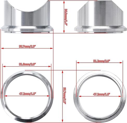 2 "50 مللي متر لحام على شفة الفولاذ المقاوم للصدأ محول ل TiAl BOV 50 مللي متر تفجير صمامات توربو الملحقات in Kuwait