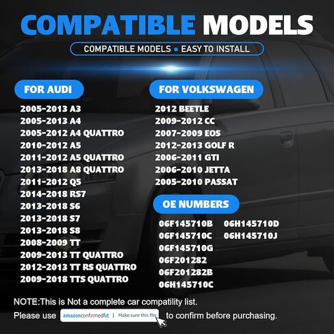 06F145710G الشاحن التربيني تعزيز صمام تخفيف الضغط لأودي فولكس فاجن GTI جيتا باسات 2005-2011 جولف R 2012-2013 Eos CC بيتل أودي A3 A4 A5 Q5 TT 20005-2013 A8 RS7 S6 S7 S8 TTS Quattro 2013-2018 in Kuwait