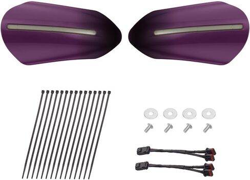 واقيات يد LED مطابقة الألوان لدراجة Harley softail Touring 1993-2026 - تعزيز السلامة والأناقة مع DRL، مؤشرات لؤلؤة أونيكس بيضاء in Kuwait