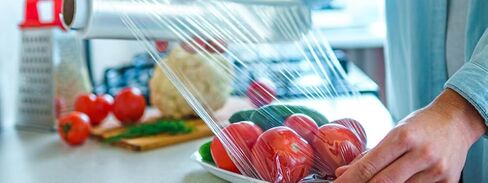 موزع أغلفة بلاستيكية مع قطاعة، فيلم خدمة طعام عالي الجودة، 12 بوصة × 2000 قدم in Kuwait