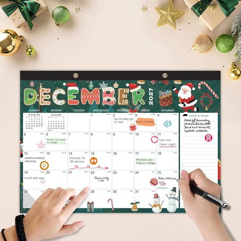 2026-2027 Desk Calendar - 18 Month Desk Calendar 2026-2027, Jul 2026 - Dec 2027, 17" x 12", Large Monthly Desktop Calendar with Daily Blocks, Thick Paper, Corner Protectors (2 Stickers Included) in Kuwait