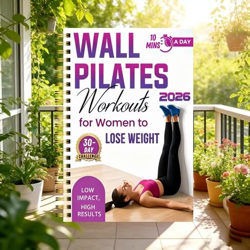 2026 Wall Pilates Weight Loss Planner for Women – 30-Day Challenge Log with 10-Minute Daily Exercises, Spiral-Bound Fitness Journal & Home Toning Tracker in Kuwait
