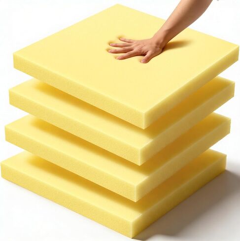 4 عبوات من وسائد الأريكة مقاس 2 × 20 × 20 بوصة، وسائد إسفنجية تنجيد عالية الكثافة، قطع DIY بحجم إسفنج مربع أصفر لكرسي الطعام، واستبدال وسادة مقعد الأريكة والكراسي المتحركة، وبطانة إسفنجية للكرسي in Kuwait