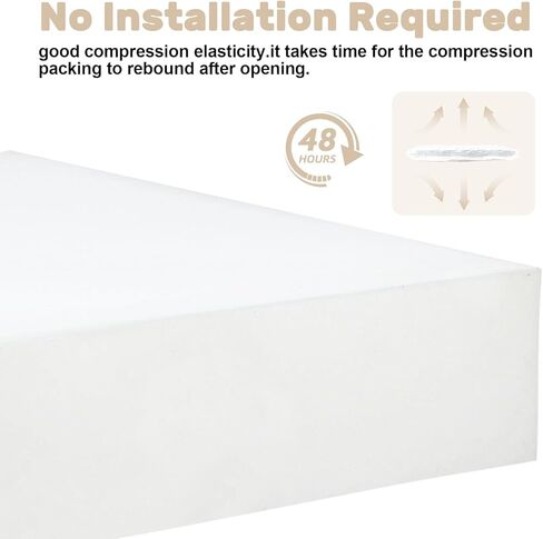 idee-home Couch Cushion Replacement 6" H, High Density Upholstery Foam Cushion Insert, Supportive & Soft Sofa Seat Cushions Foam, Cut to Size for Patio Furniture Padding DIY Projects 24"x24", 1pc in Kuwait