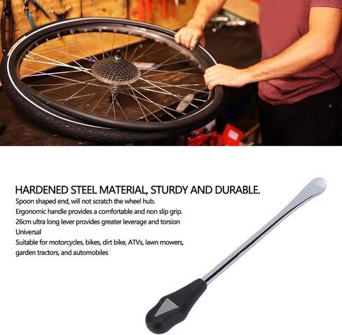 aqxreight Motorcycle Tire Spoon, Steel Tire Lever Removal Tool for Bike Motorcycle Dirt Bike 26cm Heavy Duty Hardened Steel Non Slip Grip Ergonomic Handle Arc Tip Design in Kuwait