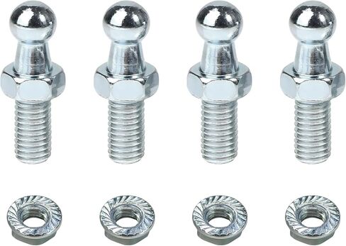 4 PCS 10mm Ball Stud with Hardware Nuts, 5/16"-18 Thread 9/16" Long Shank Ball Ended Gas Spring Strut Studs, Carbon Steel Gas Strut Mount Stud for Bonnet Lift Support (Black) in Saudi Arabia