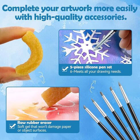 سائل إخفاء الألوان المائية 2 أونصة، قناع سائل للرسم، يتضمن قلم سيليكون وممحاة، مناسب للفنانين والمبتدئين للعمل في المشاريع الفنية in Kuwait